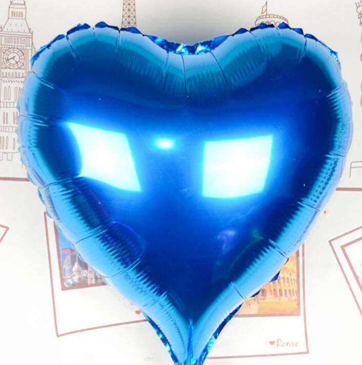 Kalp Uçan Balon Folyo Mavi 80 cm 32 inç (5271)