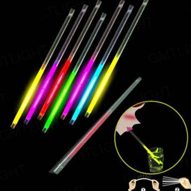 Karanlıkta Parlayan Glow Fosforlu Pipet 3 Renk 3 Adet (5271)