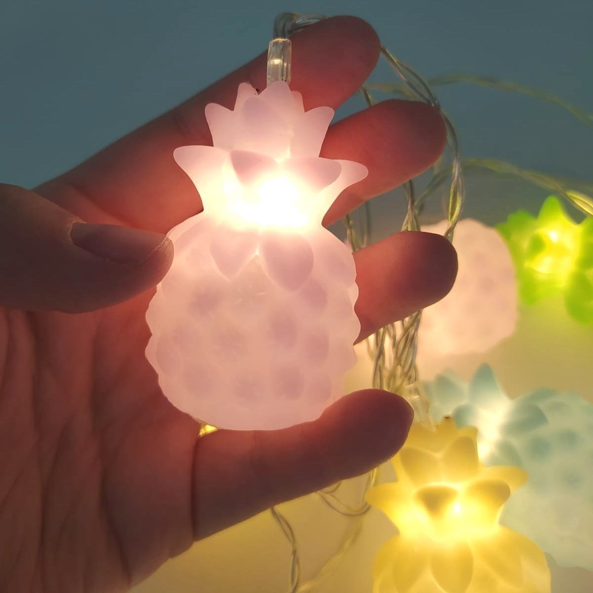 Karışık Renk Dekoratif Ananas Dolama 10’lu Şerit Led Işık Zinciri (5271)