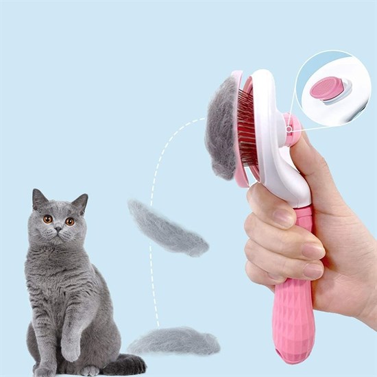 Kedi Köpek Tüy Toplayıcı Kendini Temizleyebilen Ergonomik Saplı Evcil Hayvan Tarağı Pembe (5271) Kedi Köpek Tüy Toplayıcı Kendini Temizleyebilen Ergonomik Saplı Evcil Hayvan Tarağı Pembe (5271)