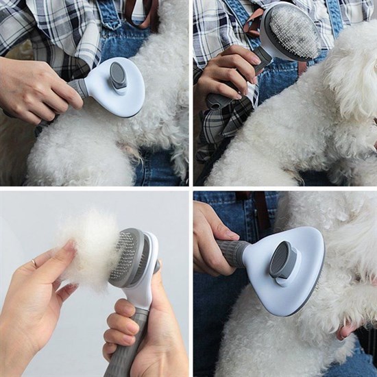 Kedi Köpek Tüy Toplayıcı Kendini Temizleyebilen Ergonomik Rahat Evcil Hayvan Tarağı Gri (5271) Kedi Köpek Tüy Toplayıcı Kendini Temizleyebilen Ergonomik Rahat Evcil Hayvan Tarağı Gri (5271)