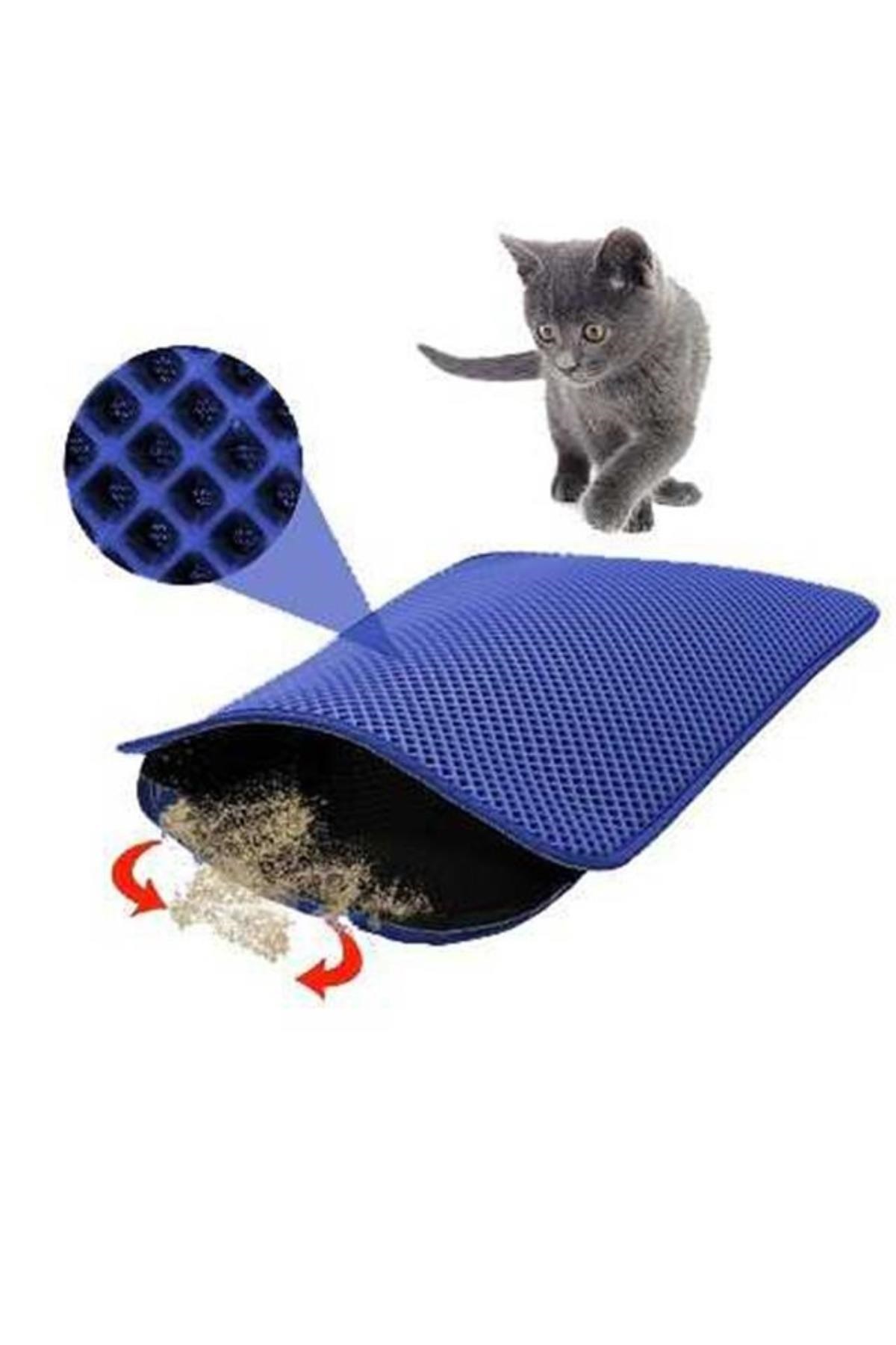 Kedi Tuvalet Önü Kum Toplayıcı Temizleyici Elekli Gri Paspas (5271)