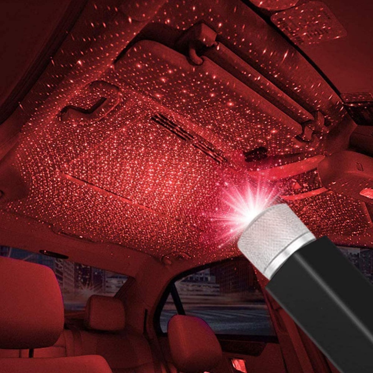 Kırmızı Ayak Altı Tavan Led Araç içi Aydınlatma Oto Araba İç Disko Ayarlanır USB Lamba Işık (5271)
