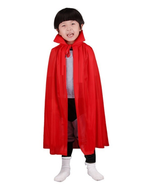 Kırmızı Renk Yakalı Pelerin Çocuk Boy 90 cm (5271)