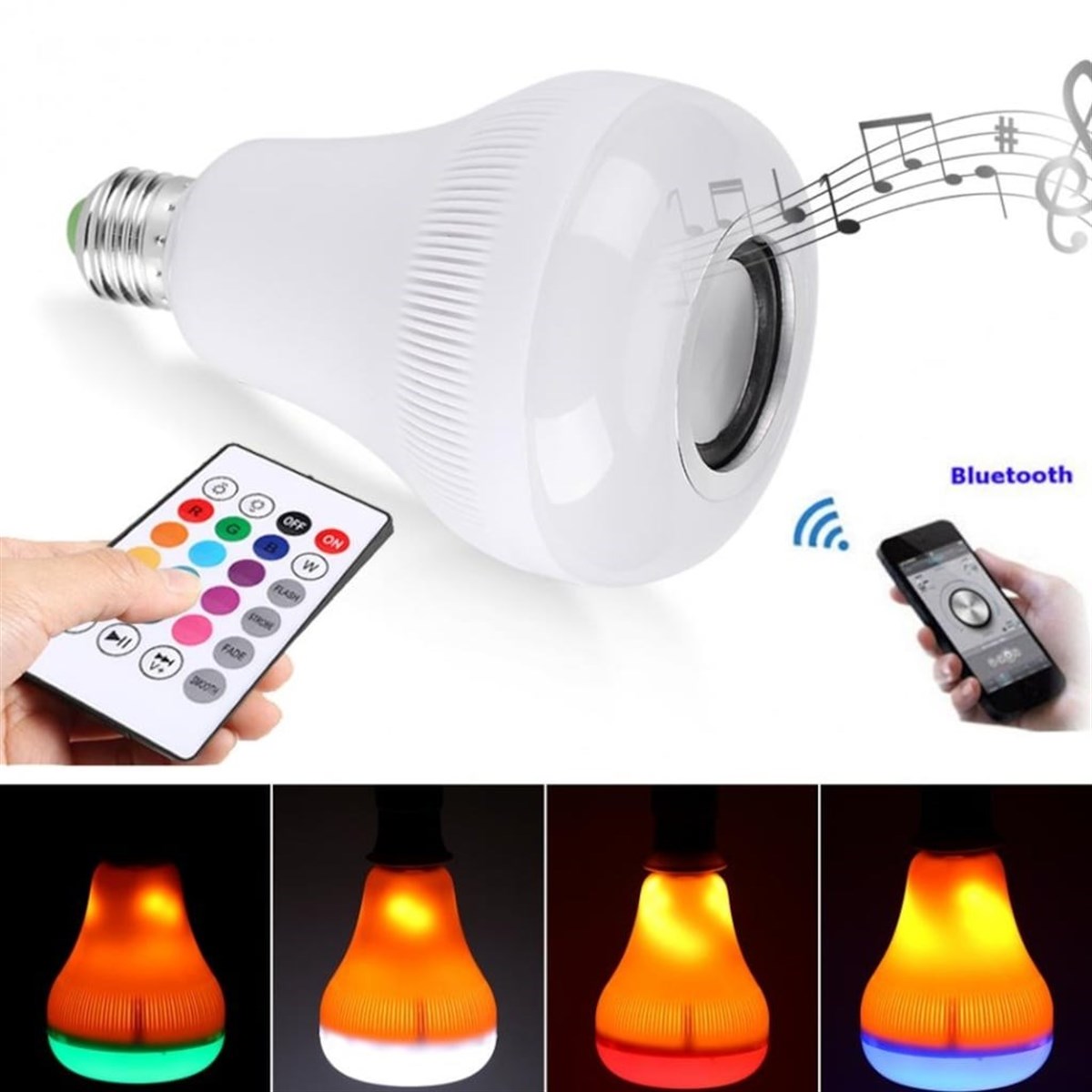 Kumandalı Bluetooth Hoparlör Ampul LD-37 (5271)
