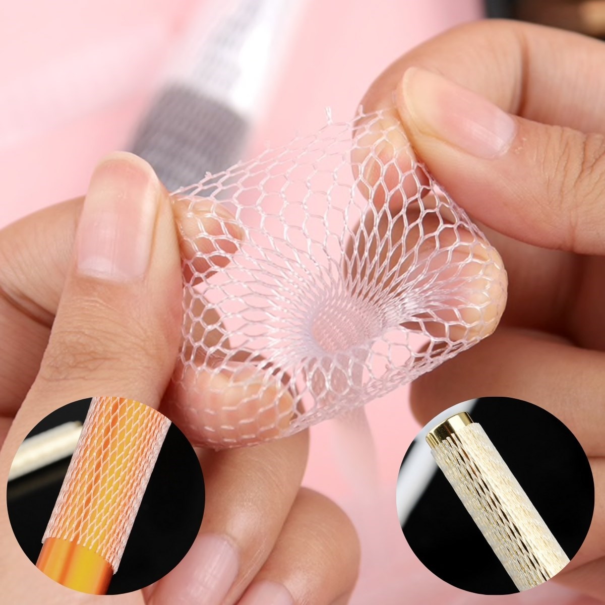 Makyaj Far Allık Kontür Eyeliner Fırça Malzemeleri Ürünleri Koruyucu File Kapak Örgü Kılıf Set 20li (5271)