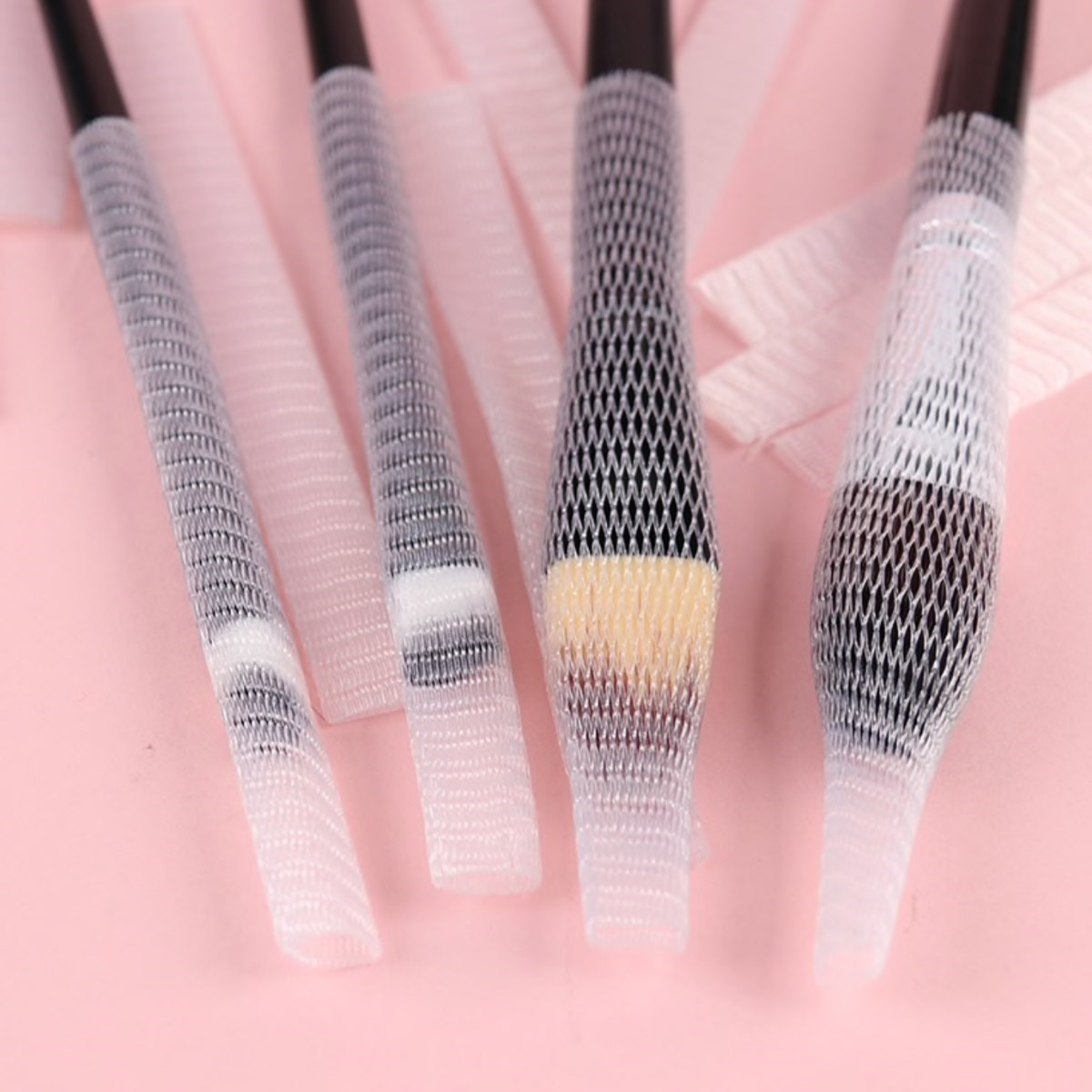 Makyaj Far Allık Kontür Eyeliner Fırça Malzemeleri Ürünleri Koruyucu File Kapak Örgü Kılıf Set 20li (5271)