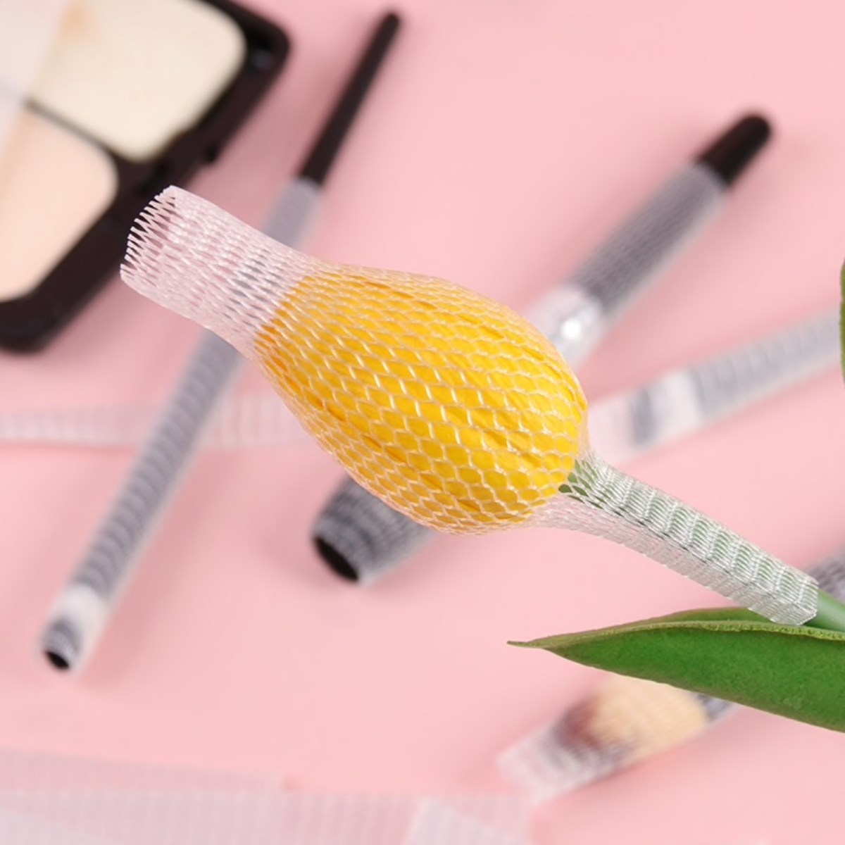 Makyaj Far Allık Kontür Eyeliner Fırça Malzemeleri Ürünleri Koruyucu File Kapak Örgü Kılıf Set 20li (5271)