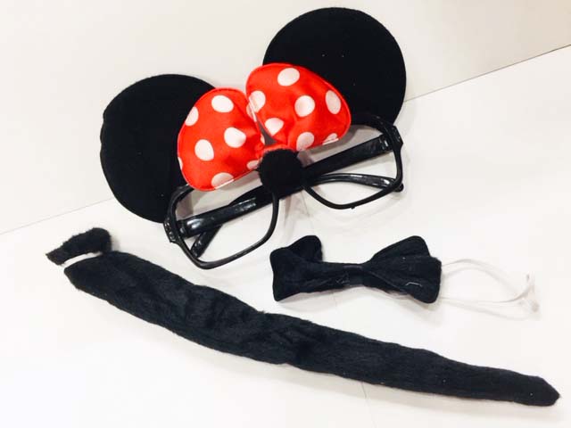 Minnie Mouse Gözlüğü Papyonu Kuyruğu Seti (5271)