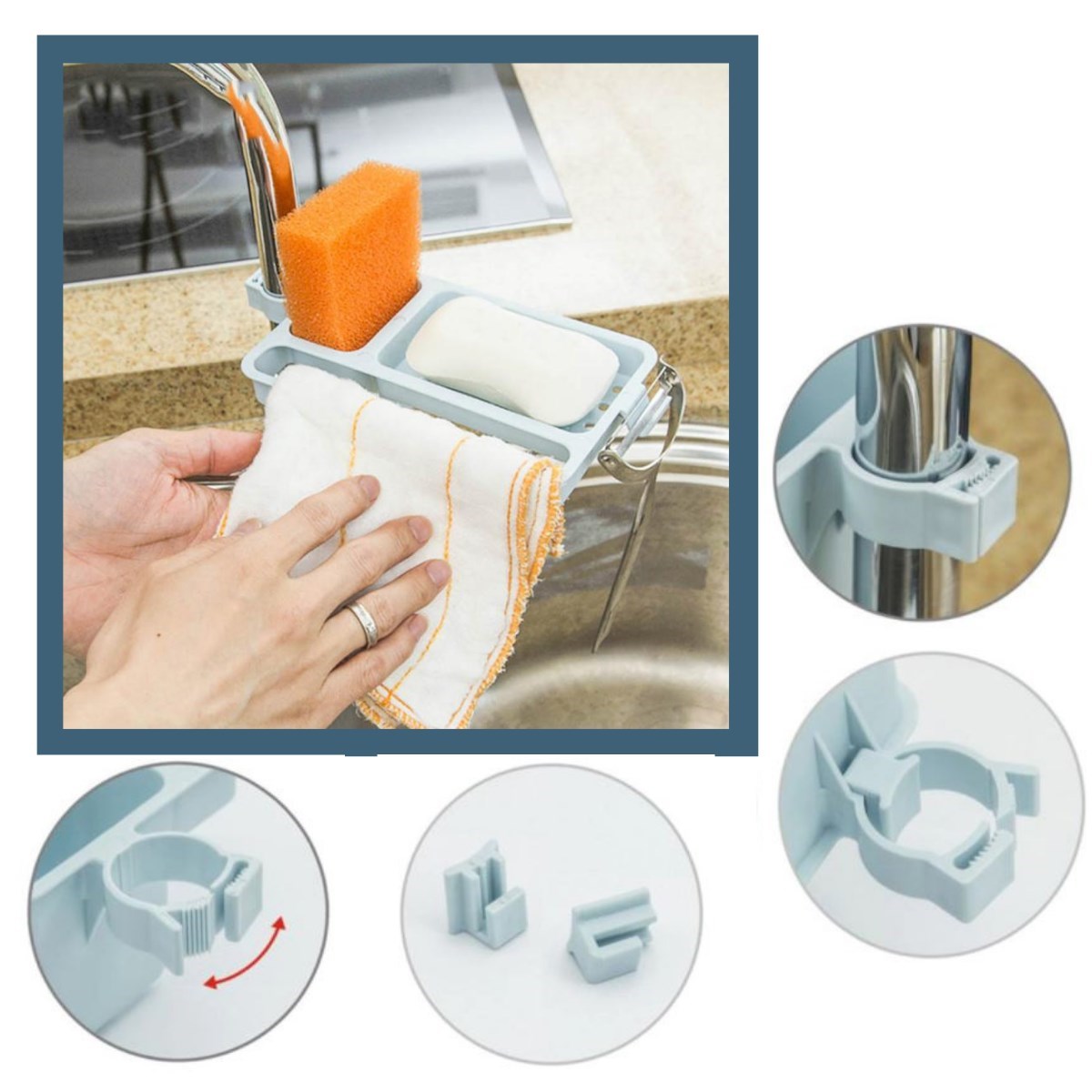 Musluğa Takılan Sünger Havlu Askılı Sabun Hazneli mutfak Banyo Lavabo Düzenleyici Organizer (5271) Musluğa Takılan Sünger Havlu Askılı Sabun Hazneli mutfak Banyo Lavabo Düzenleyici Organizer (5271)