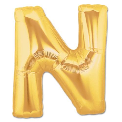 N Harf Folyo Balon Altın Renk  40 inç (5271)