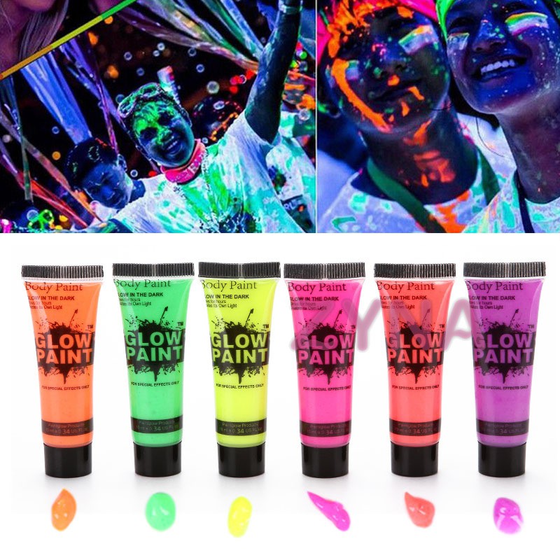 Neonlu Glow Parti Yüz Boyası 6 Renk 6 Adet (5271)