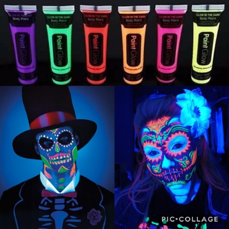 Neonlu Glow Parti Yüz Boyası 6 Renk 6 Adet (5271)