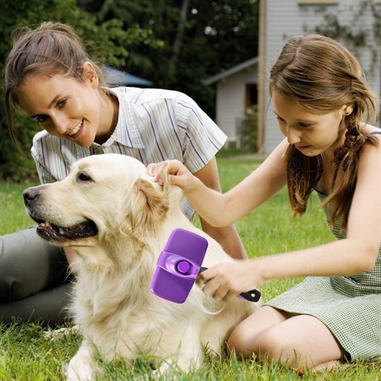 Otomatik Temizlenebilen Tuşlu Pratik Kedi Köpek Tüy Toplama Fırçası (5271)