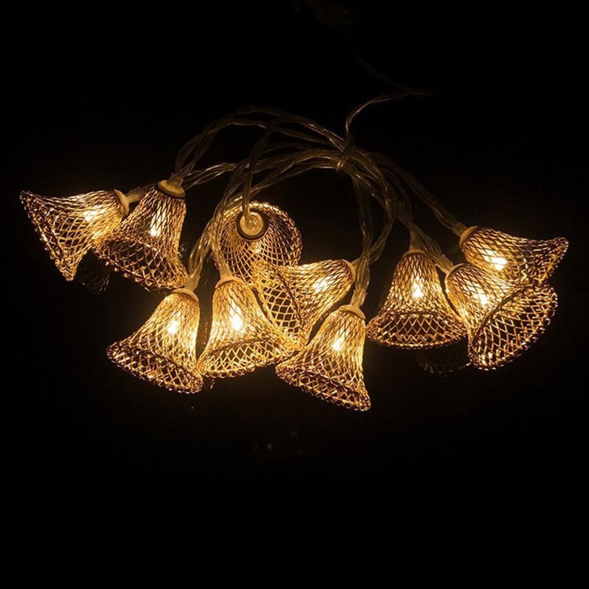 Parti ve Özel Gün Dekorasyonu Çan Şeklinde Metal Şerit Led Işık (5271)