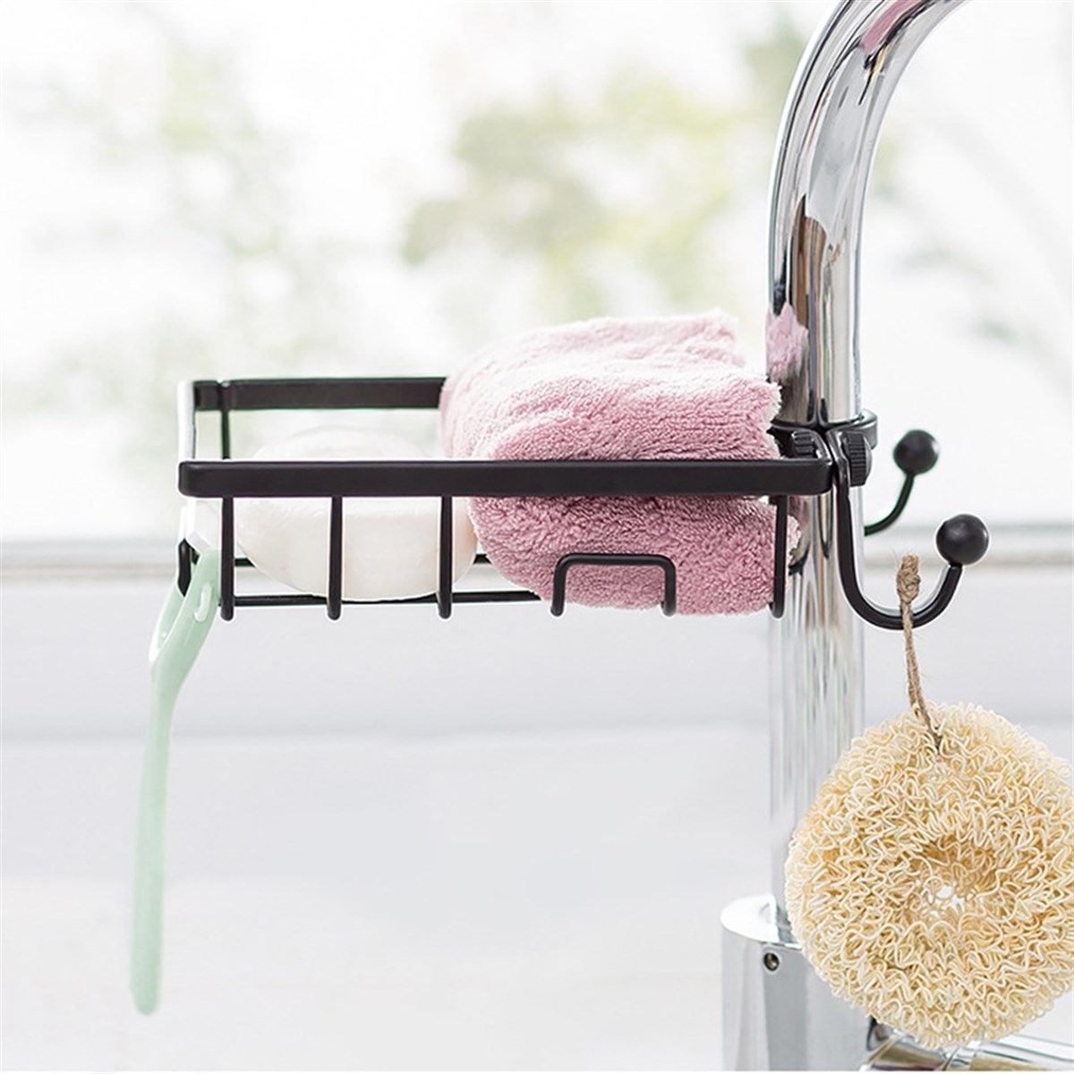 Paslanmaz Çelik Mutfak Banyo Musluğuna Sabitlenebilir Sabunluk (5271) Paslanmaz Çelik Mutfak Banyo Musluğuna Sabitlenebilir Sabunluk (5271)