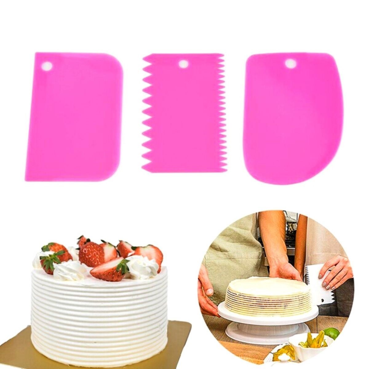 Pasta Hamur Şekillendirici Spatula Kesici Kazıyıcı Dekoratör Set (5271)