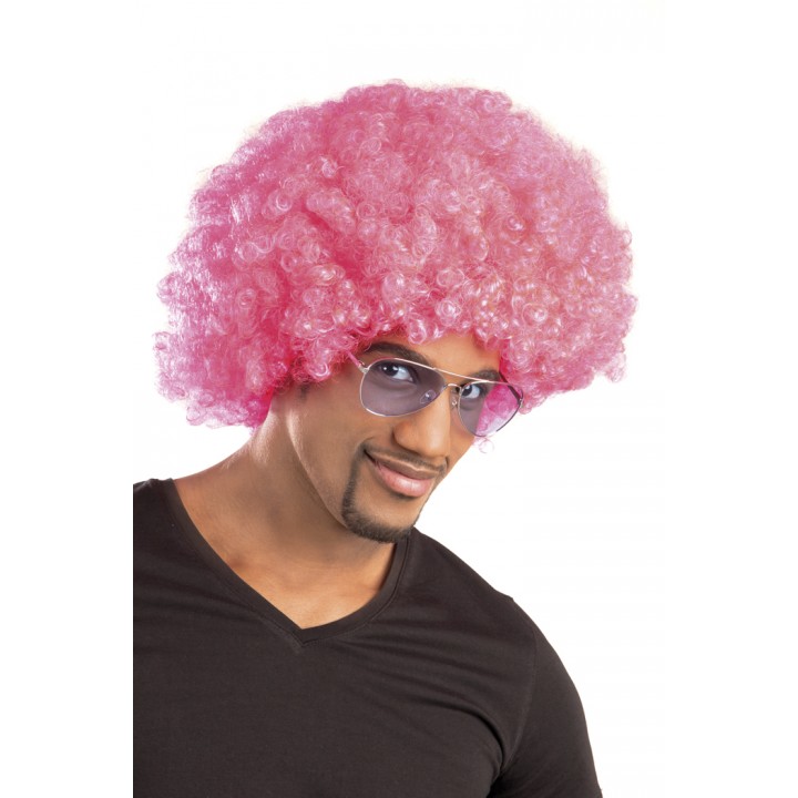 Pembe Renk Kıvırcık Afro Bonus Peruk (5271)