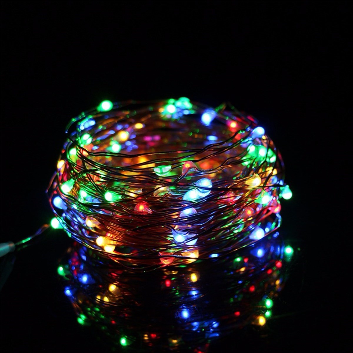 Pilli Renkli Peri Led Işık Dekoratif Aydınlatma 5 Metre RGB Led (5271)