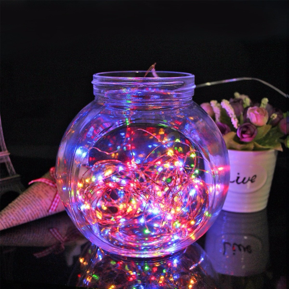Pilli Renkli Peri Led Işık Dekoratif Aydınlatma 5 Metre RGB Led (5271) Pilli Renkli Peri Led Işık Dekoratif Aydınlatma 5 Metre RGB Led (5271)