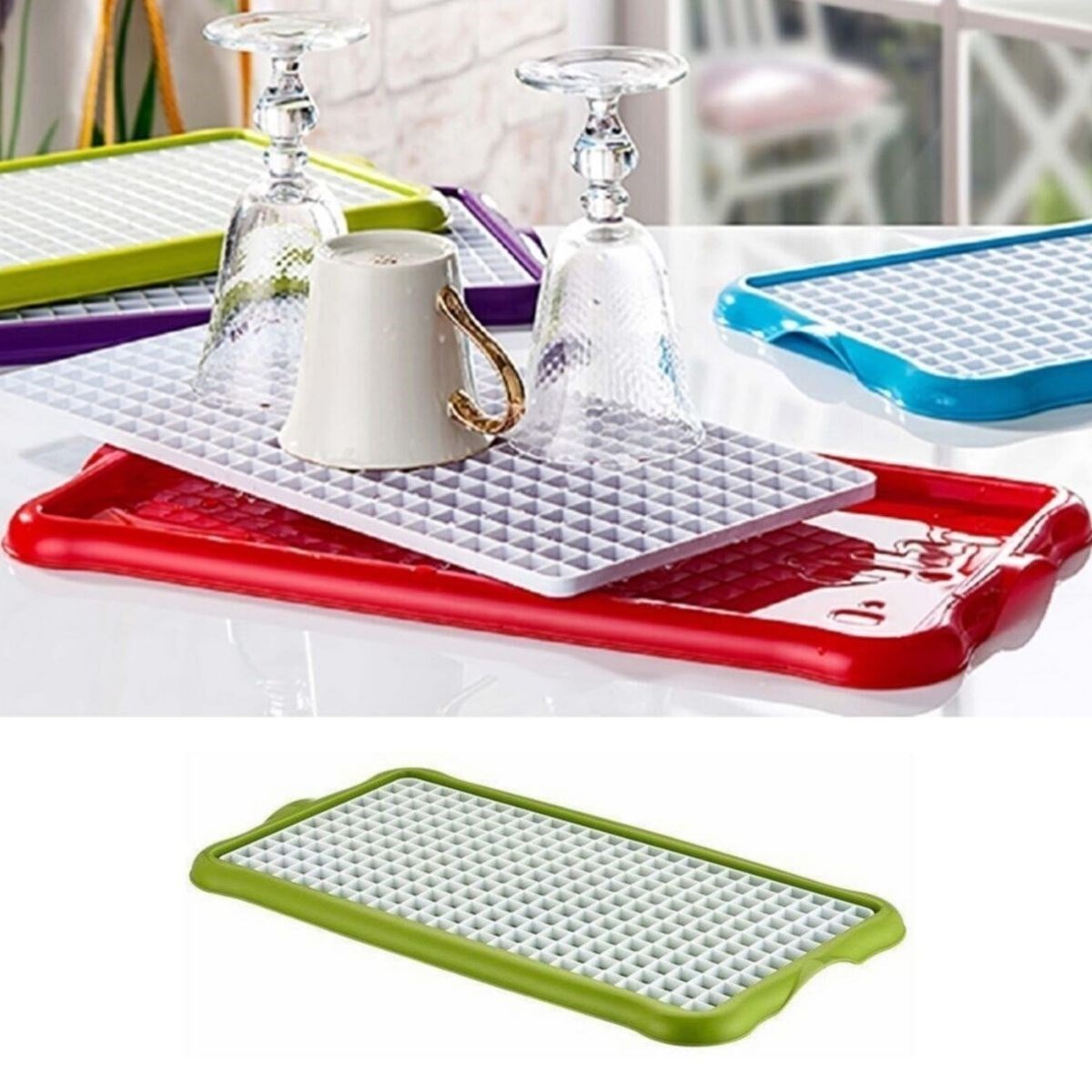 Pratik Lavabo Tezgah Üstü Bulaşık Kurutmalığı Süzmatik 22x40 cm (5271)