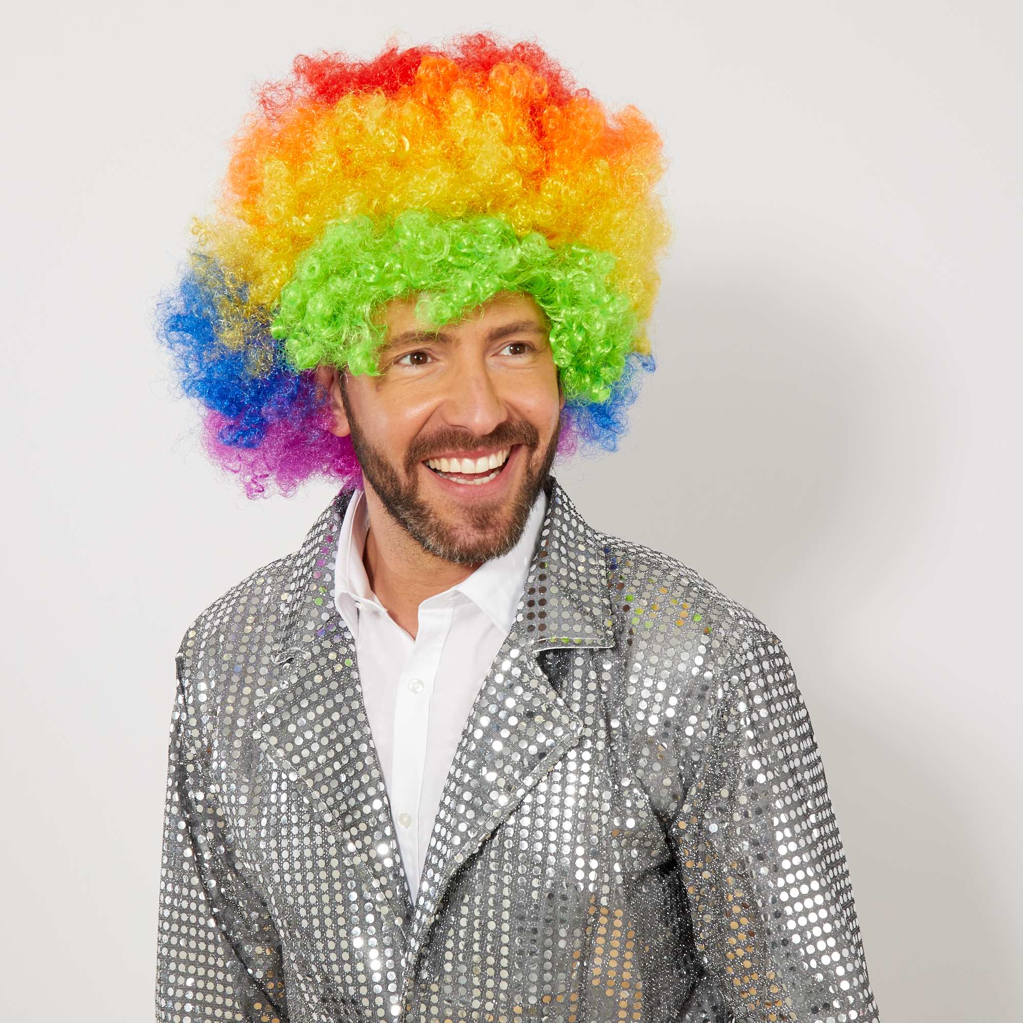 Rengarenk Kıvırcık Afro Bonus Peruk (5271)