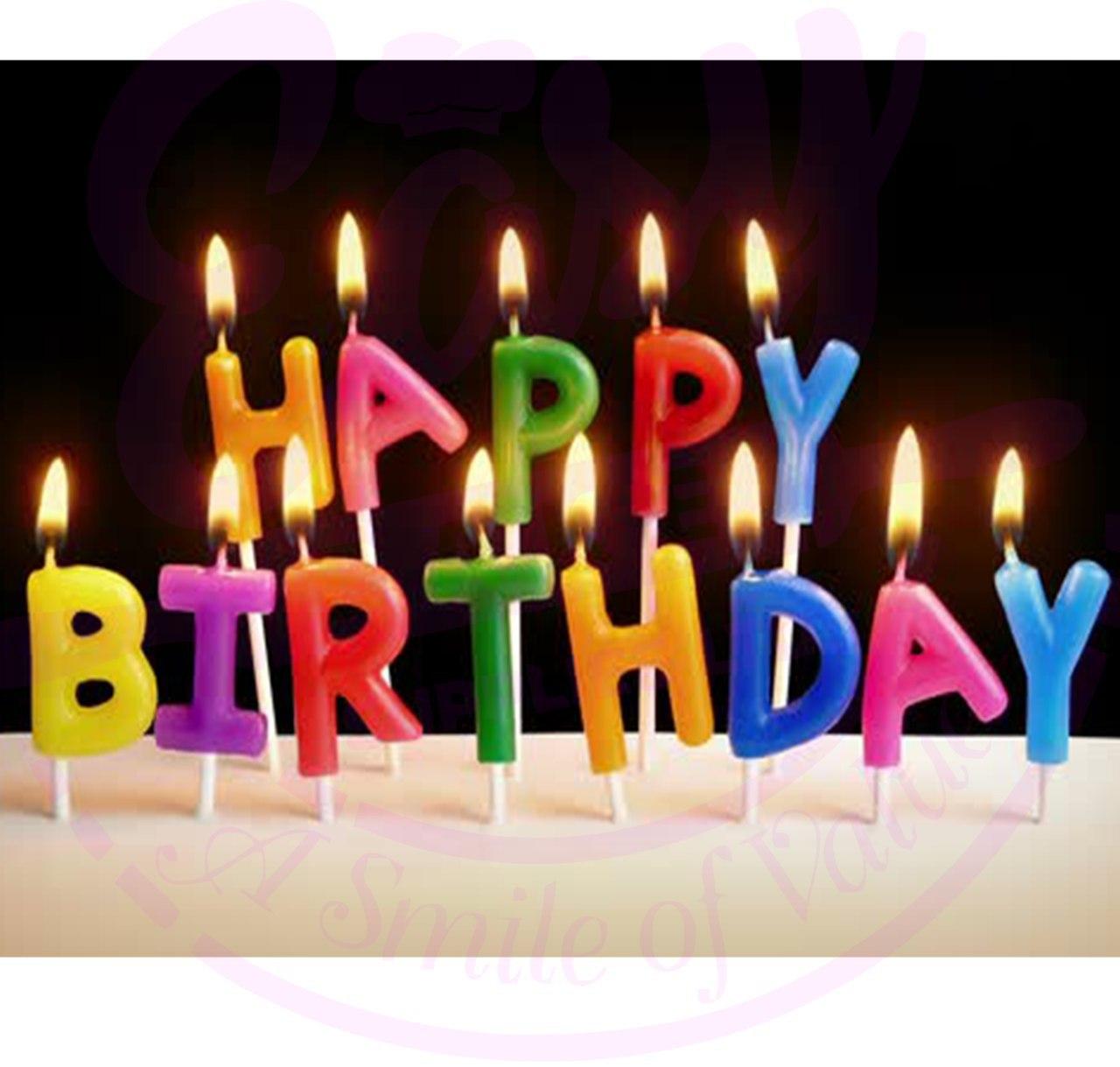 Rengarenk Happy Birthday Yazılabilen Doğum Günü Mumu (5271)