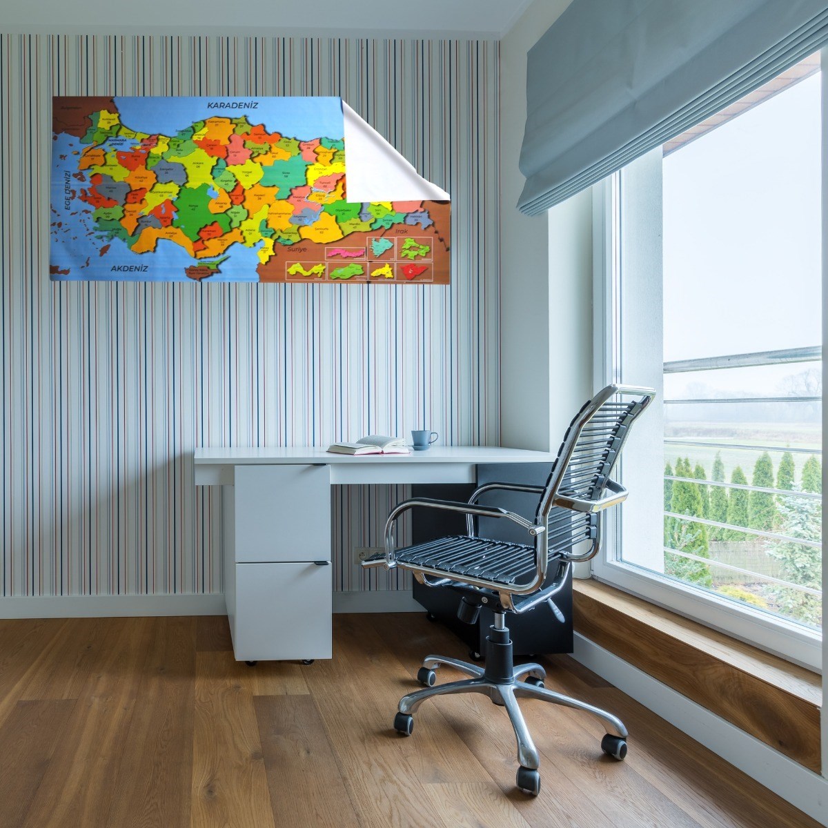 Renkli Türkiye Haritası Manyetik Yapıştırıcı Gerektirmeyen Duvar Stickerı 118 CM * 56 CM (5271) Renkli Türkiye Haritası Manyetik Yapıştırıcı Gerektirmeyen Duvar Stickerı 118 CM * 56 CM (5271)