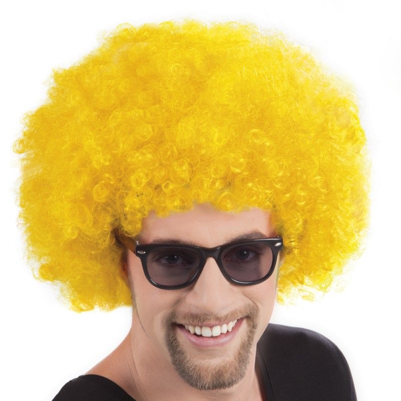 Sarı Renk Kıvırcık Afro Bonus Peruk (5271)