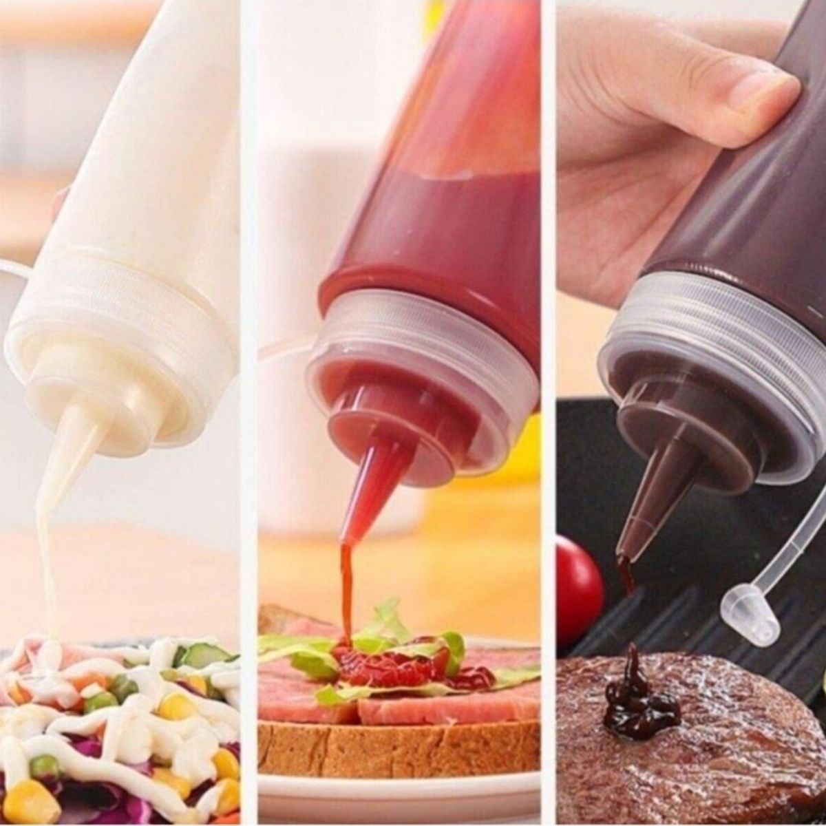 Şeffaf Kapaklı Sızdırmaz Yağlık Sosluk Şişesi Plastik Yağdanlık 400 ml. AP-9028 (5271)