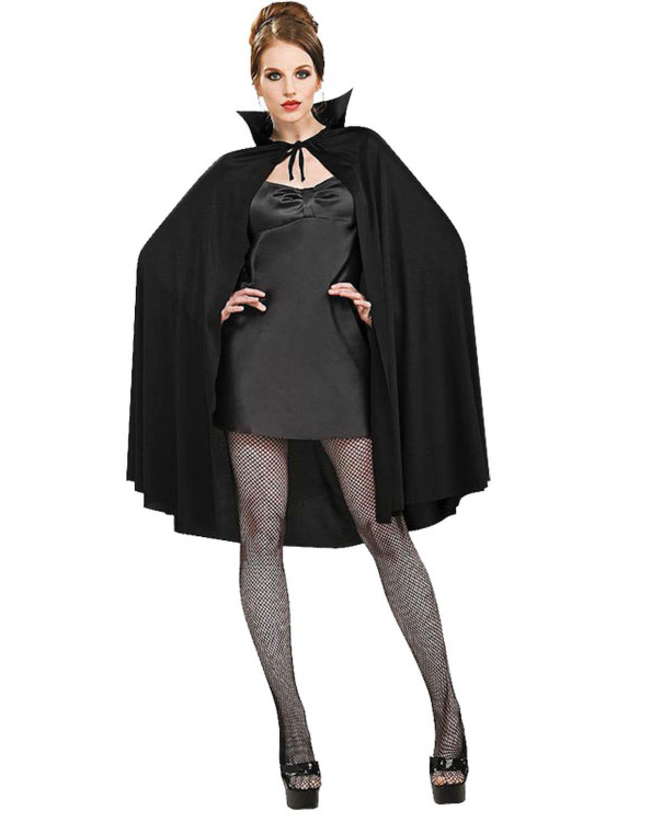 Siyah Renk Yakalı Halloween Pelerini 90 cm (5271)