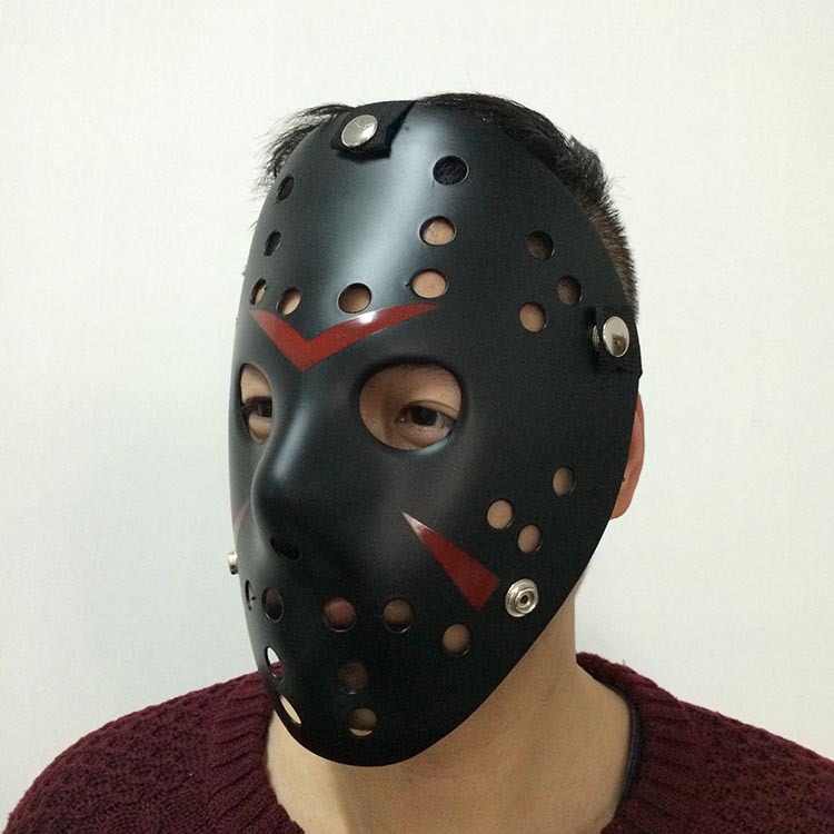 Siyah Renk Kırmızı Çizgili Tam Yüz Hokey Jason Maskesi Hannibal Maskesi (5271) Siyah Renk Kırmızı Çizgili Tam Yüz Hokey Jason Maskesi Hannibal Maskesi (5271)