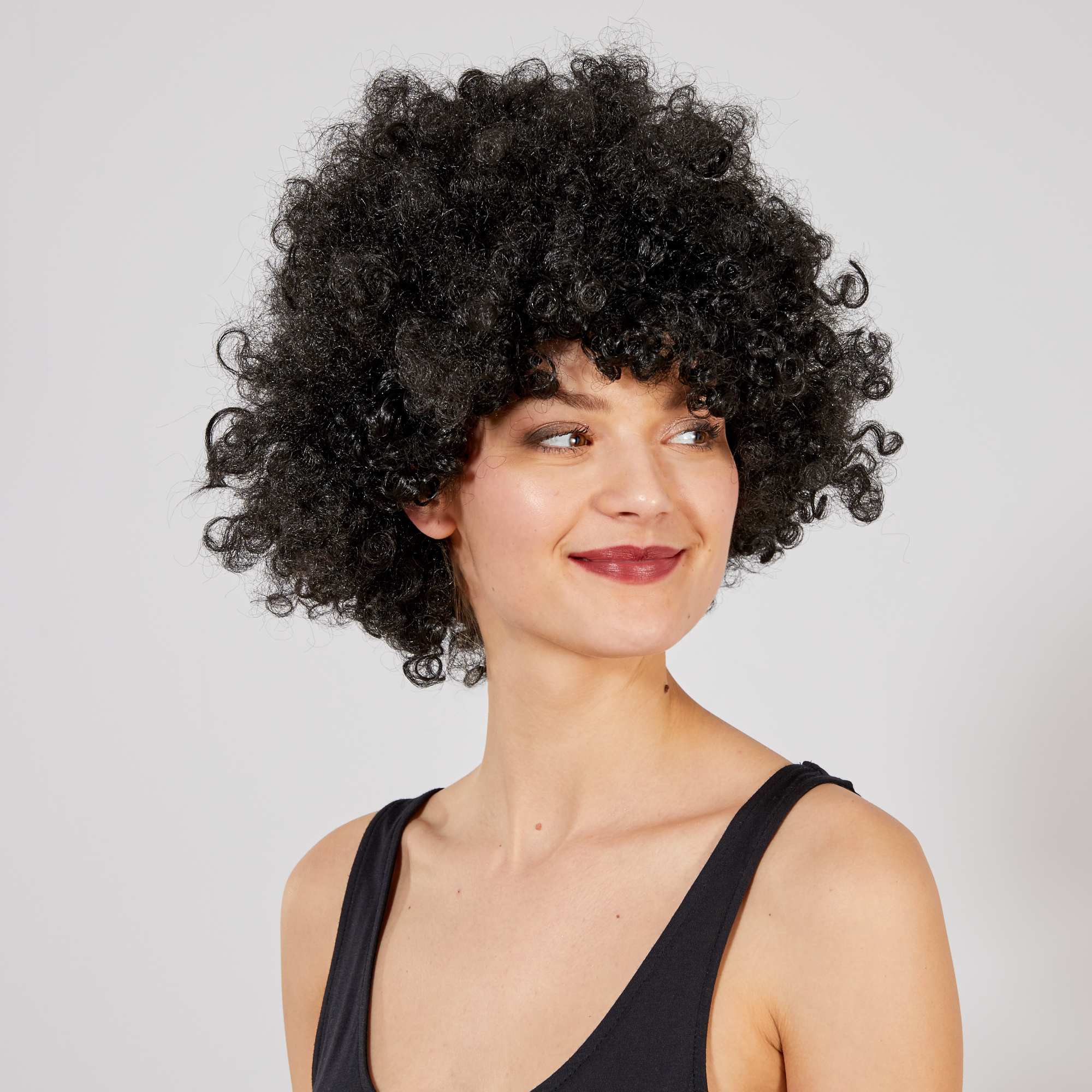 Siyah Renk Kıvırcık Afro Bonus Peruk (5271)