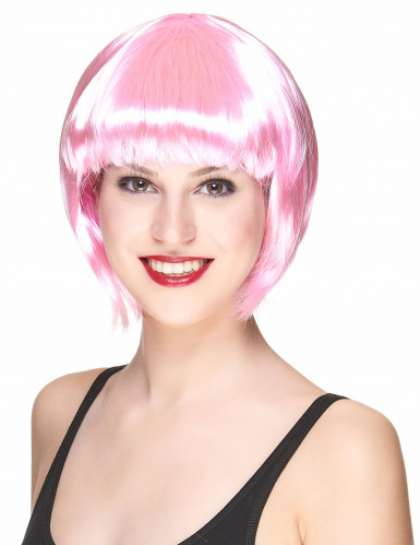 Soft Pembe Renk Parti Peruğu Küt Saç (5271)