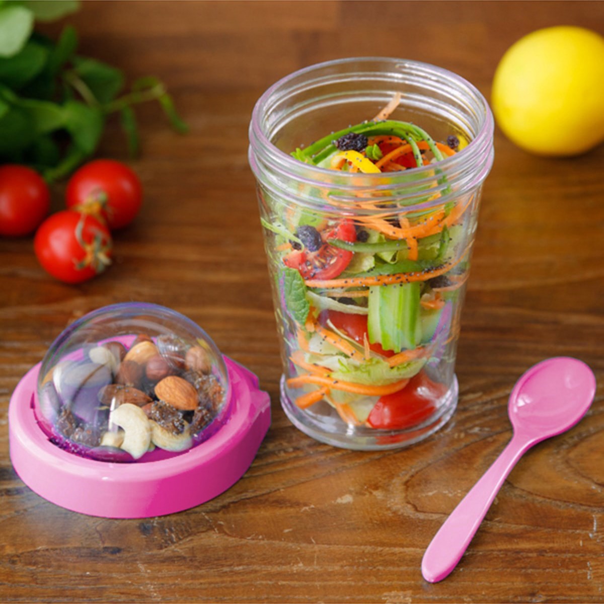 Take&apos;n Go Kapaklı Kaşıklı Pratik Taşınabilir Meyveli Yoğurt Kabı (5271)