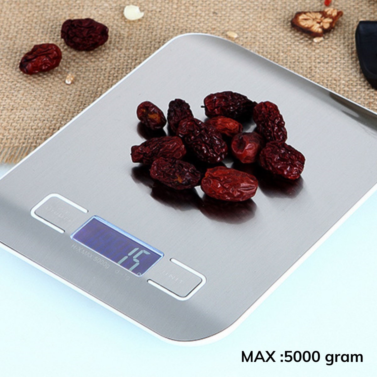 TF 1002 Hassas Ölçümlü Maksimum 5 Kg Kapasiteli Led Ekran Platin Dijital Mutfak Tartısı (5271)
