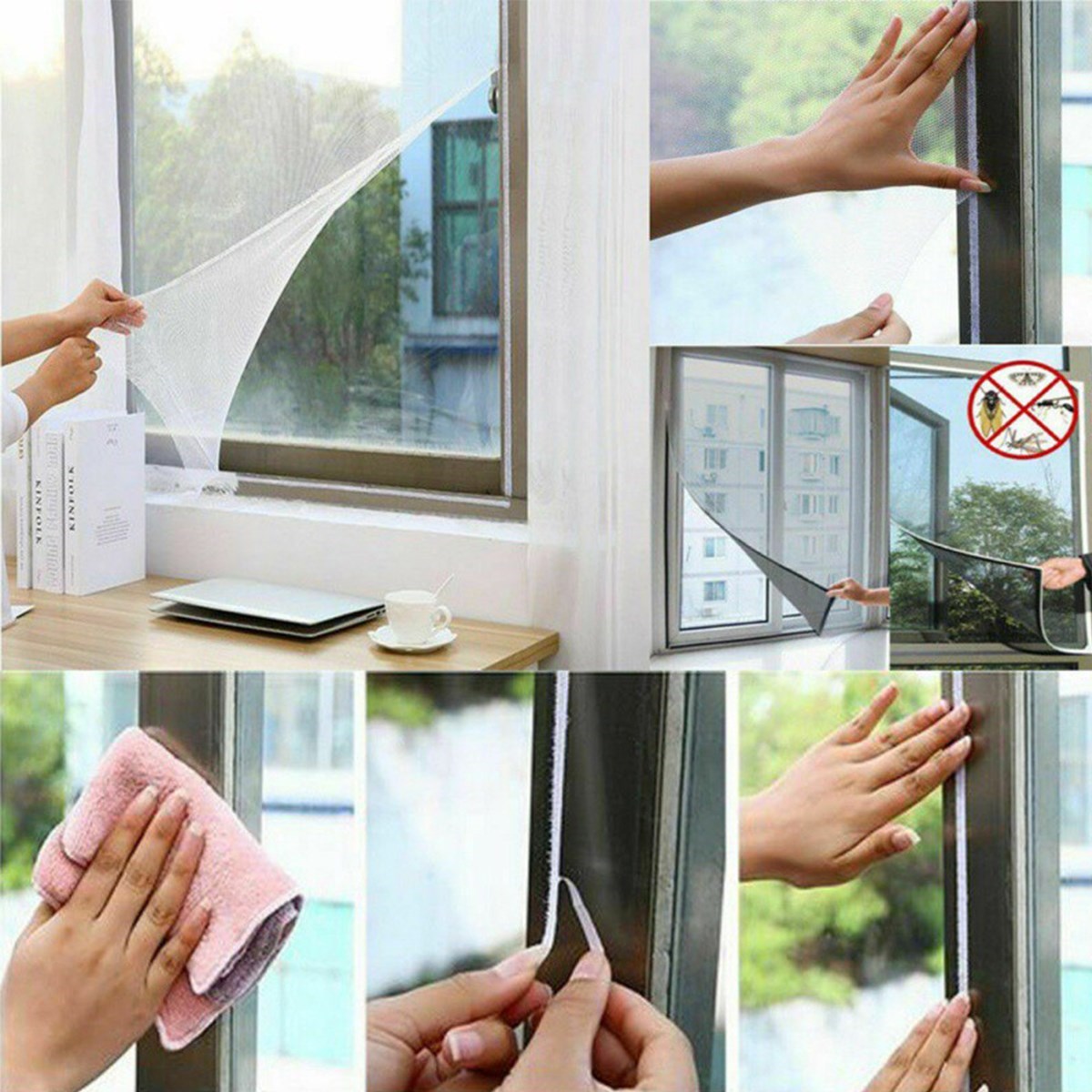 Tüm Cam Pencere Kapılara Uyumlu Çift Kanat Pencere Sinekliği (5271) Tüm Cam Pencere Kapılara Uyumlu Çift Kanat Pencere Sinekliği (5271)