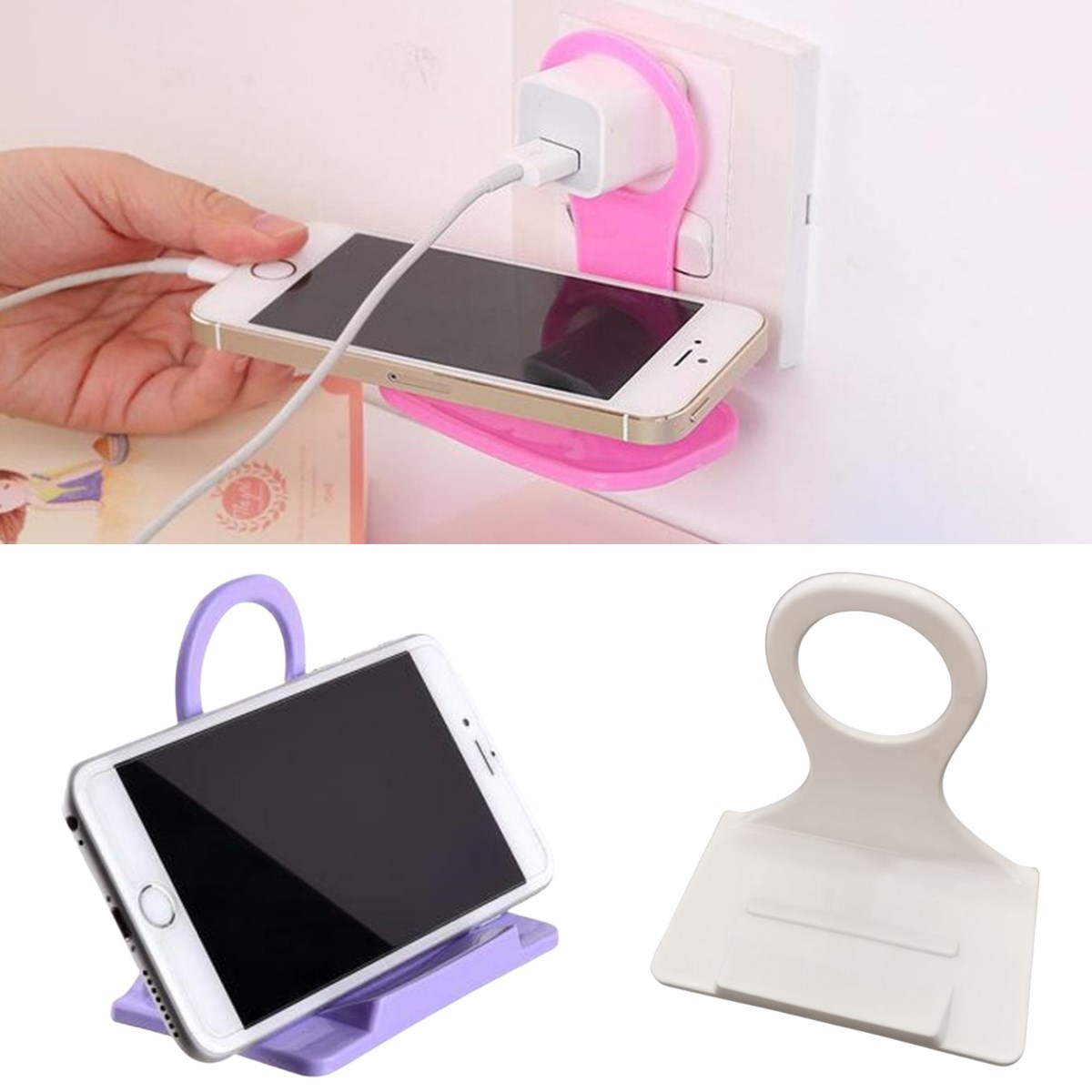 Universal Mobil Şarj Priz Askısı ve Telefon Tablet Tutucu Stand (5271) Universal Mobil Şarj Priz Askısı ve Telefon Tablet Tutucu Stand (5271)