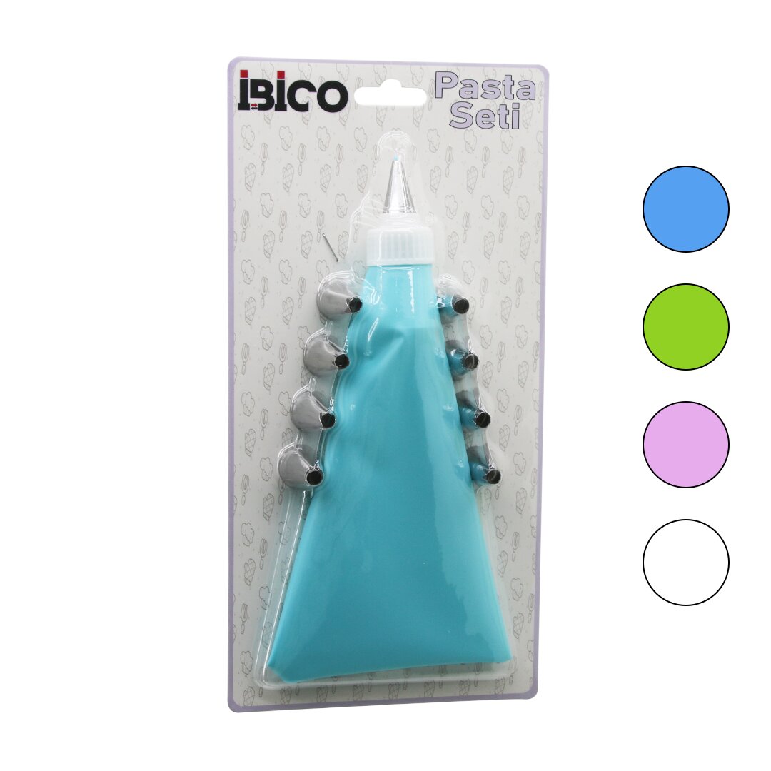 11PCS PASTA SETİ - RENKLİ   1-KREMA TORBASI - 9-METAL SIKMA UÇLARI - 1-UÇ TUTUCU ADAPTÖR (5271)
