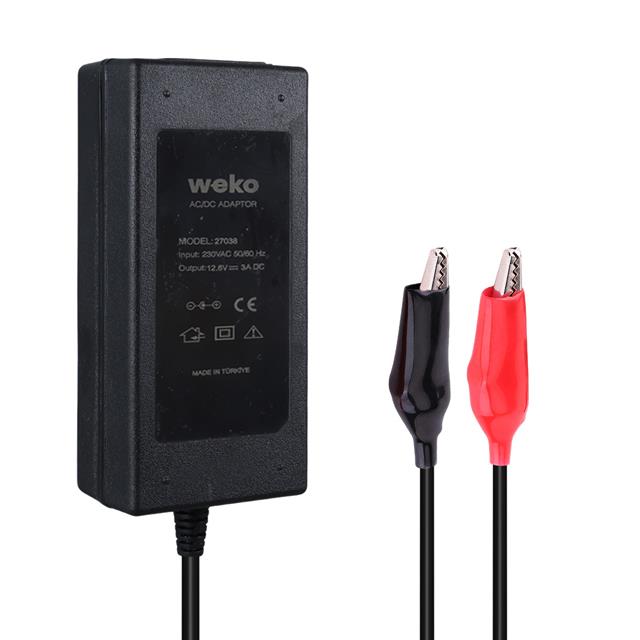 12.6 Volt - 3 Amper Krokodil Uçlu Ledli Yerli Üretim Masaüstü Şarj Adaptörü (5271)