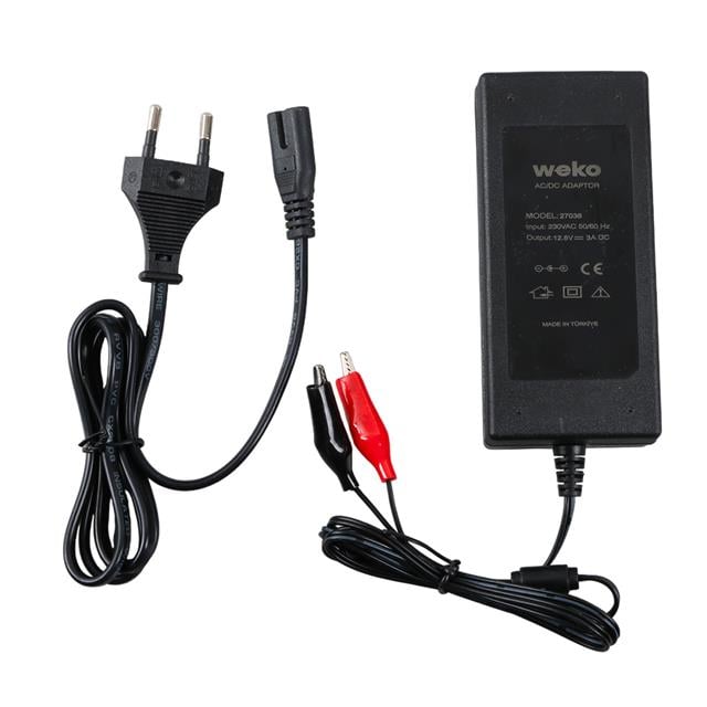 12.6 Volt - 3 Amper Krokodil Uçlu Ledli Yerli Üretim Masaüstü Şarj Adaptörü (5271) 12.6 Volt - 3 Amper Krokodil Uçlu Ledli Yerli Üretim Masaüstü Şarj Adaptörü (5271)