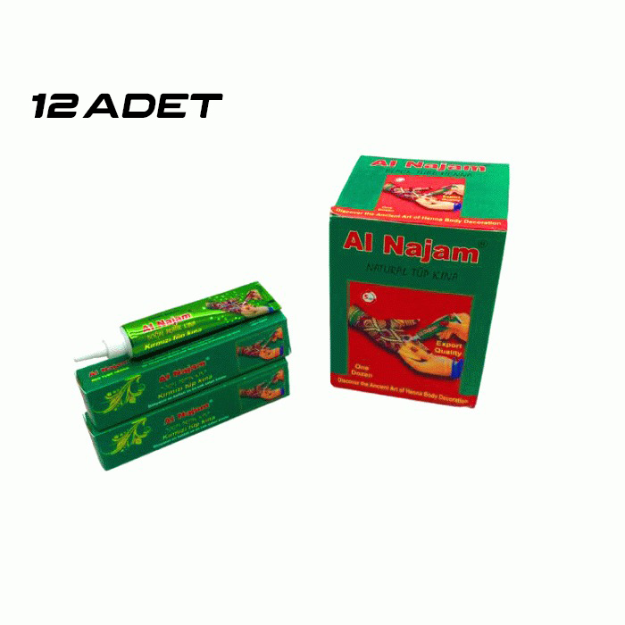 12 ADET AL NAJAM KIRMIZI TÜP KINA 30GR (5271)
