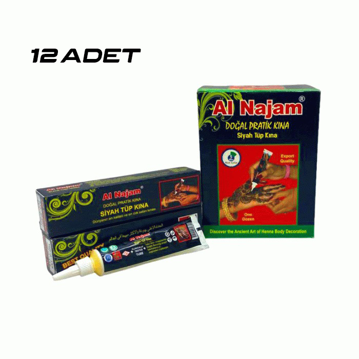 12 ADET AL NAJAM SİYAH TÜP KINA 30GR (5271)