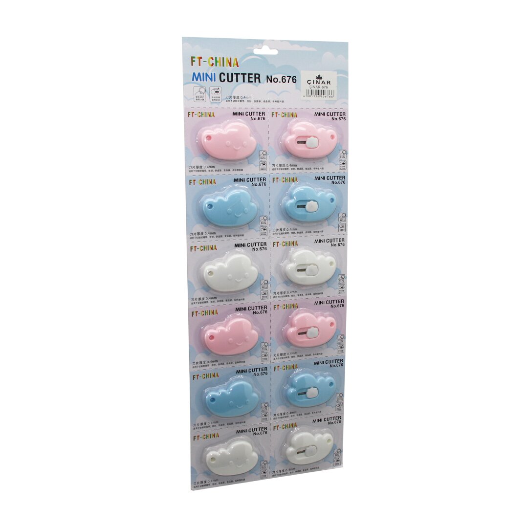 12 ADET MINI CUTTER MİNİ CEP - ÇANTA FALÇATA - MAKET BIÇAK (5271)