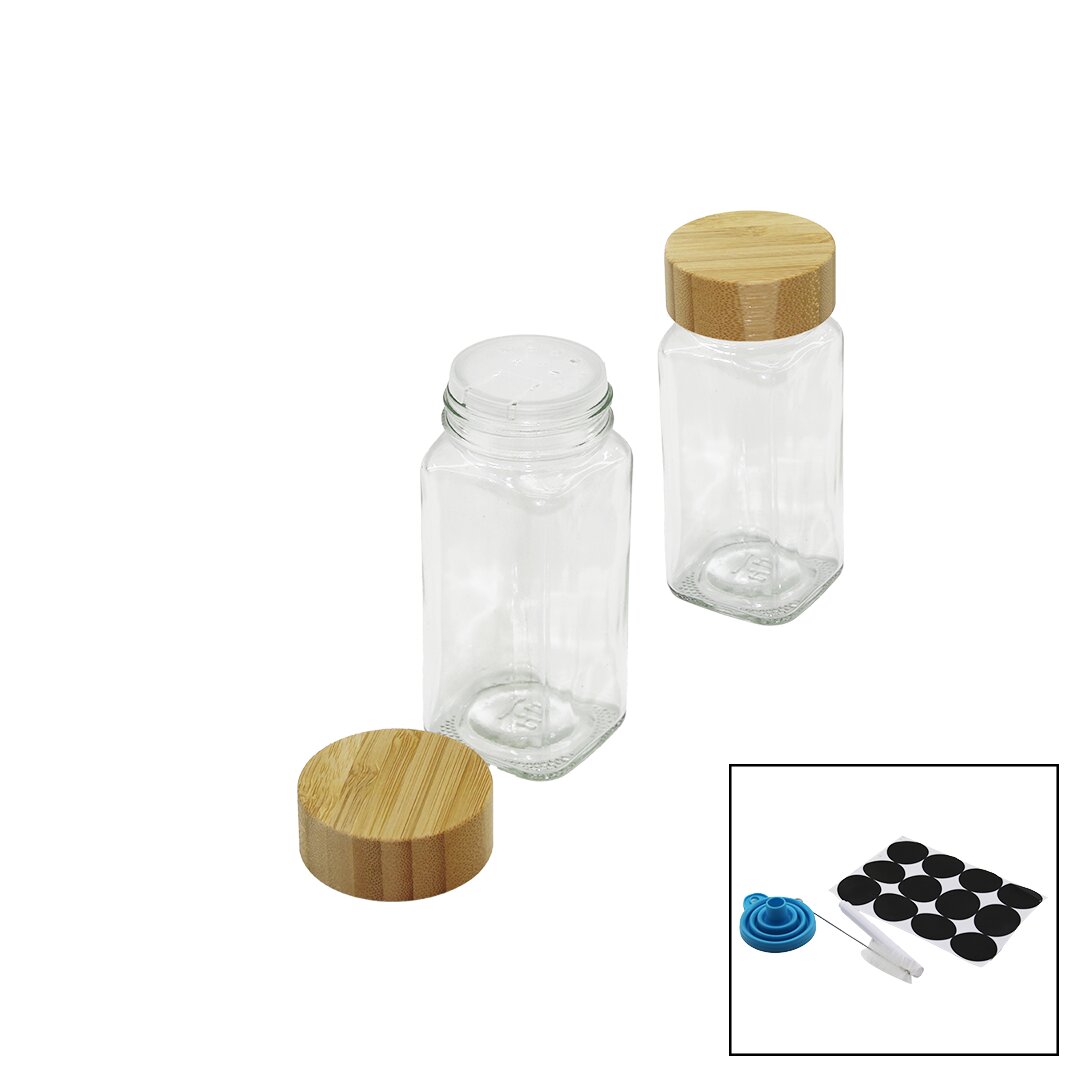 12 PCS TAKIM KARE CAM BAHARATLIK - TUZLUK BAMBU KAPAKLI (5271)