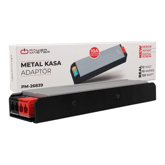 12 Volt 10 Amper 120 Watt Slim Metal Kasa Adaptör Voltaj Göstergeli 189x51x27mm (5271) 12 Volt 10 Amper 120 Watt Slim Metal Kasa Adaptör Voltaj Göstergeli 189x51x27mm (5271)