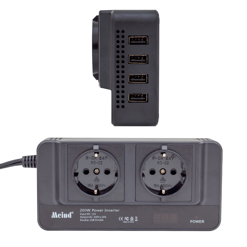 12 VOLT - 200 WATT 4 USBLİ DİJİTAL ÇAKMAKTAN POWER INVERTER (5271)
