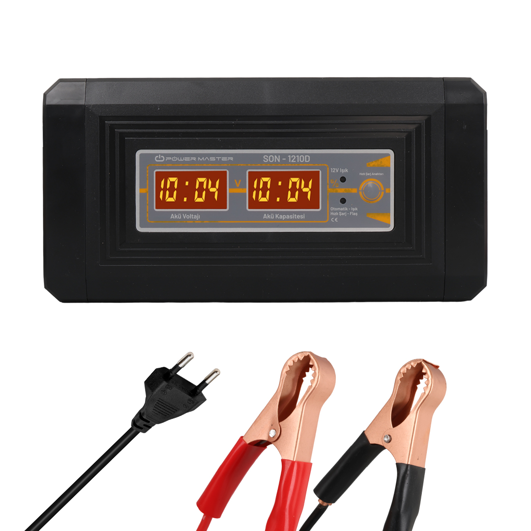 12 VOLT - 10 AMPER DİGİTAL EKRANLI AKILLI AKÜ ŞARJ CİHAZI (5271)