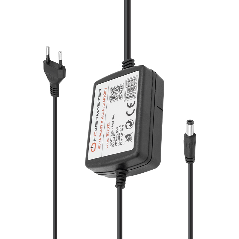 12 VOLT - 1 AMPER - 12 WATT MASAÜSTÜ İKİ UCU KABLOLU ADAPTÖR 5.5*2.5 UÇ (5271)