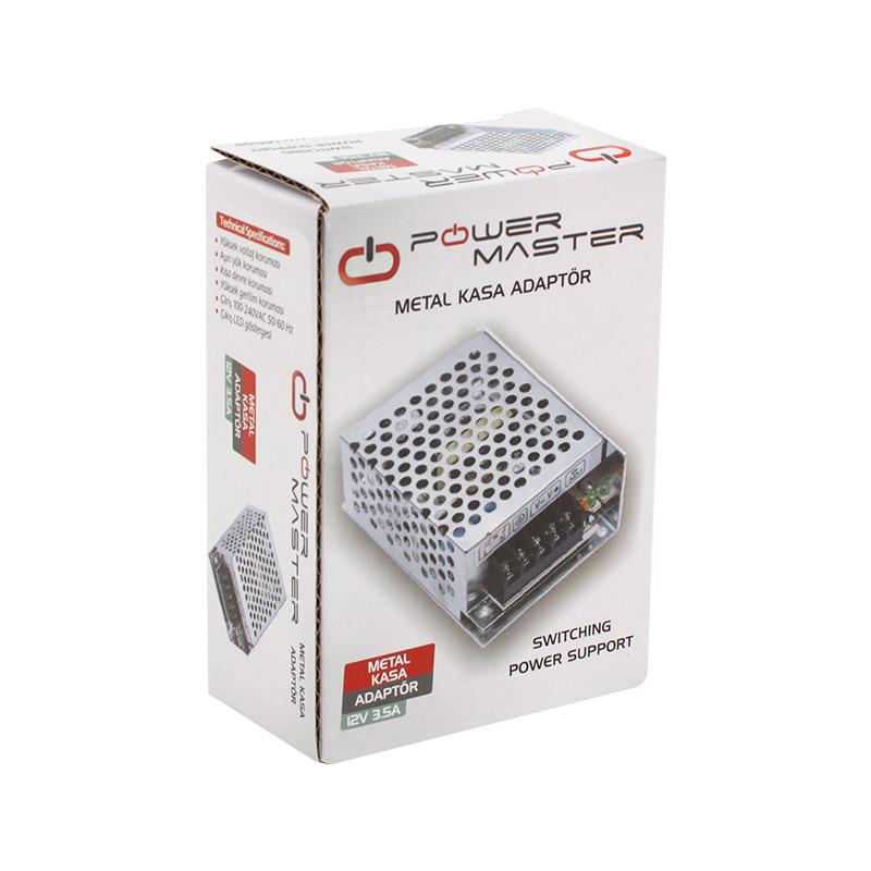12 VOLT - 3.5 AMPER - 42 WATT METAL KASA ADAPTÖR (5271) 12 VOLT - 3.5 AMPER - 42 WATT METAL KASA ADAPTÖR (5271)